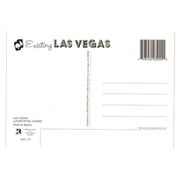 Vintage Postcard Las Vegas Nevada Hotel Casino Luxor Vacation Pyramid Sphinx KVL - Picture 2 of 2